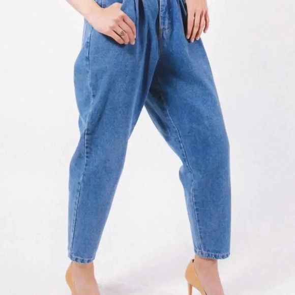 CLOSO Denim - Oak High-Waist Pleated Mom Jean - Blue - 30